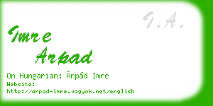 imre arpad business card